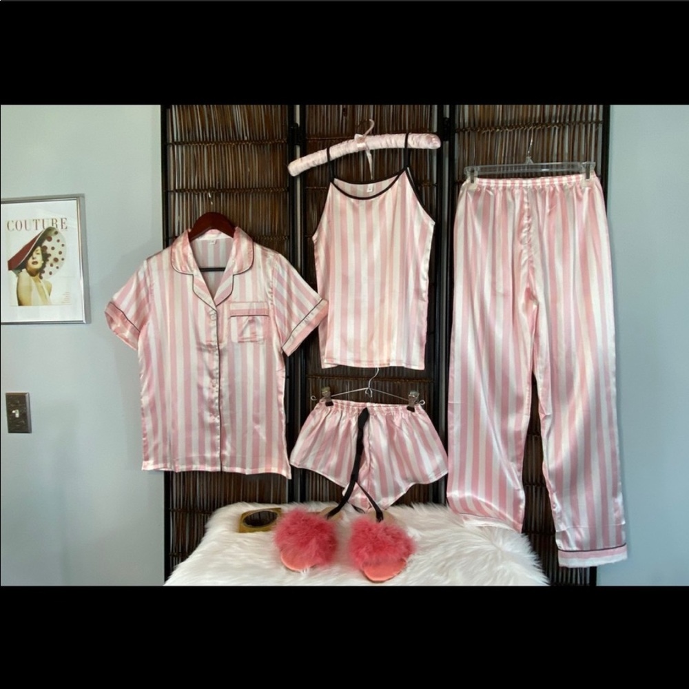 New Pajamas, Set, Silky, Smooth, 4 piece set, Brand New, new pajama set - Picture 3 of 14